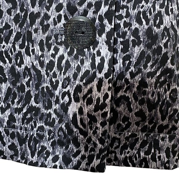 JOAN RIVERS Gray Leopard Jacket Small Cotton Blend Casual Blazer Womens - Picture 8 of 9